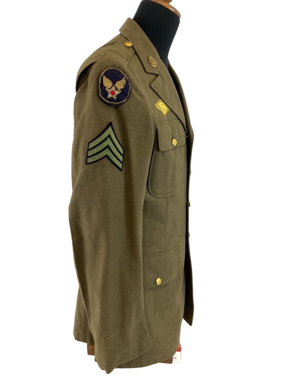 WW2 US USAAF Staff Sergeant Four Pocket Jacket With Bullion Theatre Insignia 37L WW2 US USAAF Staff Sergeant Four Pocket Jacket With Bullion Theatre Insignia 37L