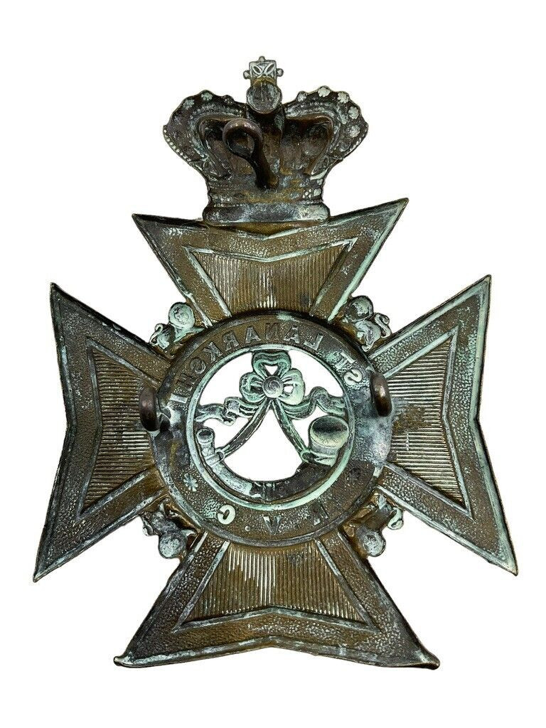 British Victorian 1st Lanarkshire Rifle Volunteer Corps Helmet Plate Badge British Victorian 1st Lanarkshire Rifle Volunteer Corps Helmet Plate Badge