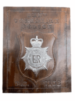 British West Yorkshire Police Badge Leather & Wood Plaque 10 x 8 Inch