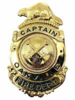 Canadian Oakville Fire Department Captain Hat Badge