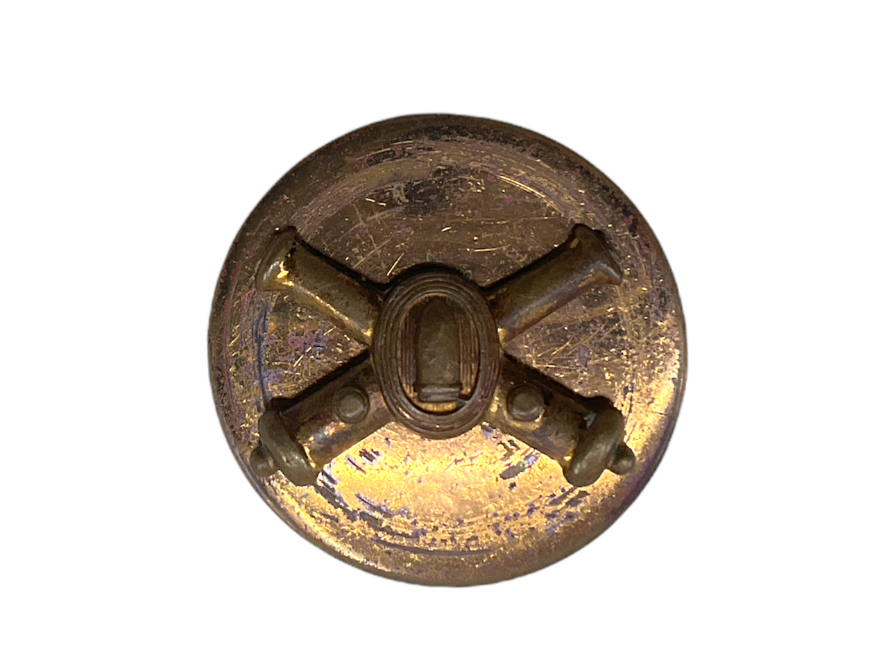 WW2 US Army Artillery SSI Collar Badge Insignia Screw Back WW2 US Army Artillery SSI Collar Badge Insignia Screw Back