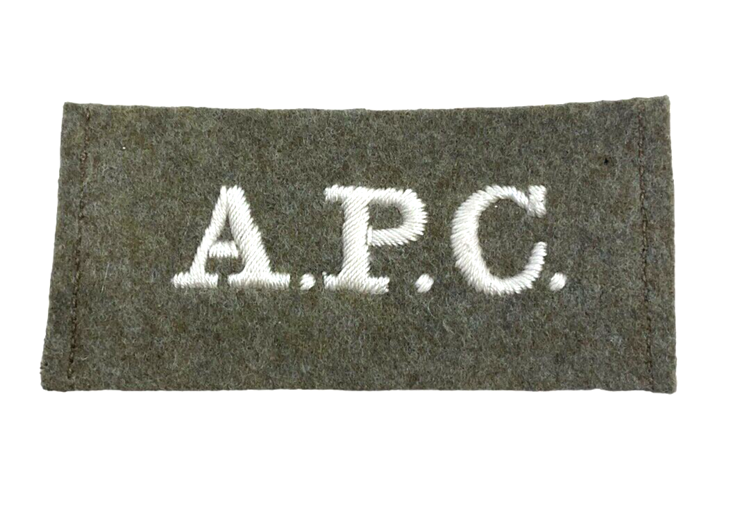 WW1 British BEF Army Pay Corps APC Slip On Shoulder Insignia Single WW1 British BEF Army Pay Corps APC Slip On Shoulder Insignia Single