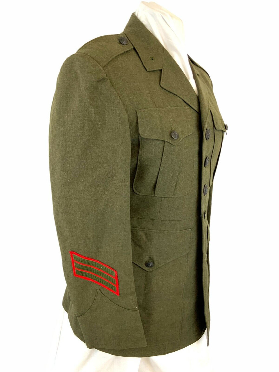 US USMC Wool Serge Green Coat 36S US USMC Wool Serge Green Coat 36S