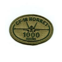 RCAF CAF Canadian CF-18 Hornet 1000 Hours Squadron OD Crest Patch RCAF CAF Canadian CF-18 Hornet 1000 Hours Squadron OD Crest Patch