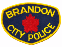 Canadian Brandon City Manitoba Gold Edge Police Patch Canadian Brandon City Manitoba Gold Edge Police Patch