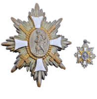 WW1 Imperial German Enameled Hamburg Cross with Miniature