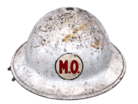 WW2 Canadian Medical Orderly MO Mk2 Combat Helmet With Line & Chinstrap WW2 Canadian Medical Orderly MO Mk2 Combat Helmet With Line & Chinstrap