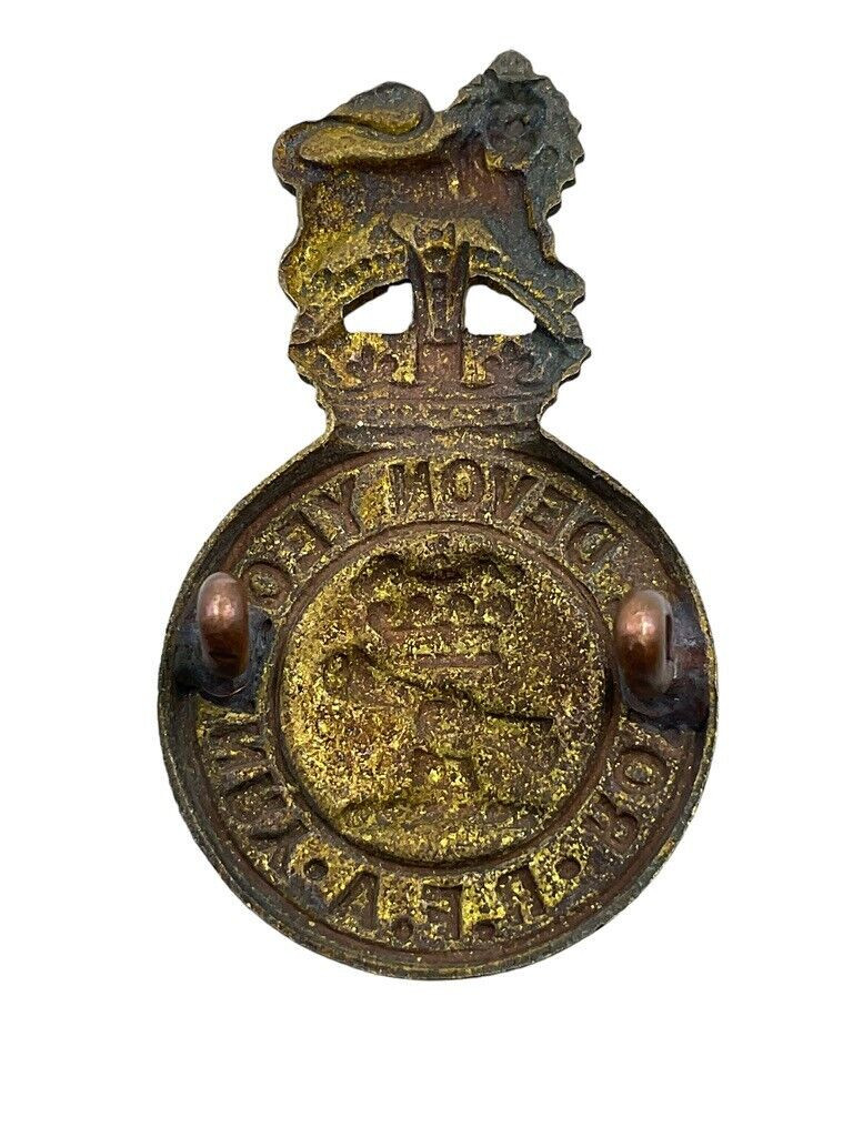 WW1 British BEF Royal Devon Yeomanry Royal Field Artillery Cap Badge WW1 British BEF Royal Devon Yeomanry Royal Field Artillery Cap Badge