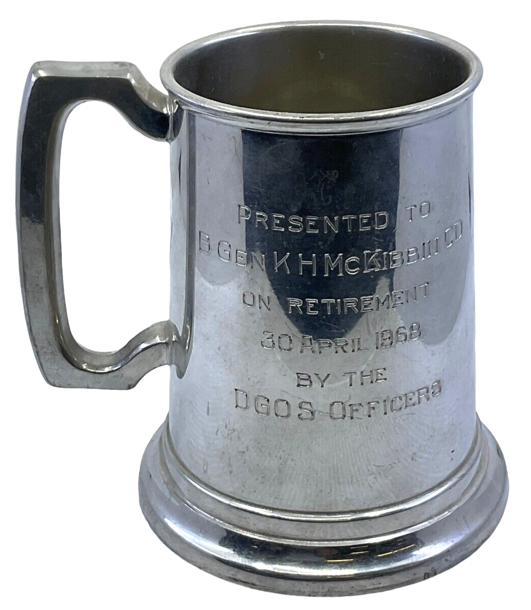 Canadian Brigadier General K H McKibbin CD 1968 Presentation Tankard Canadian Brigadier General K H McKibbin CD 1968 Presentation Tankard
