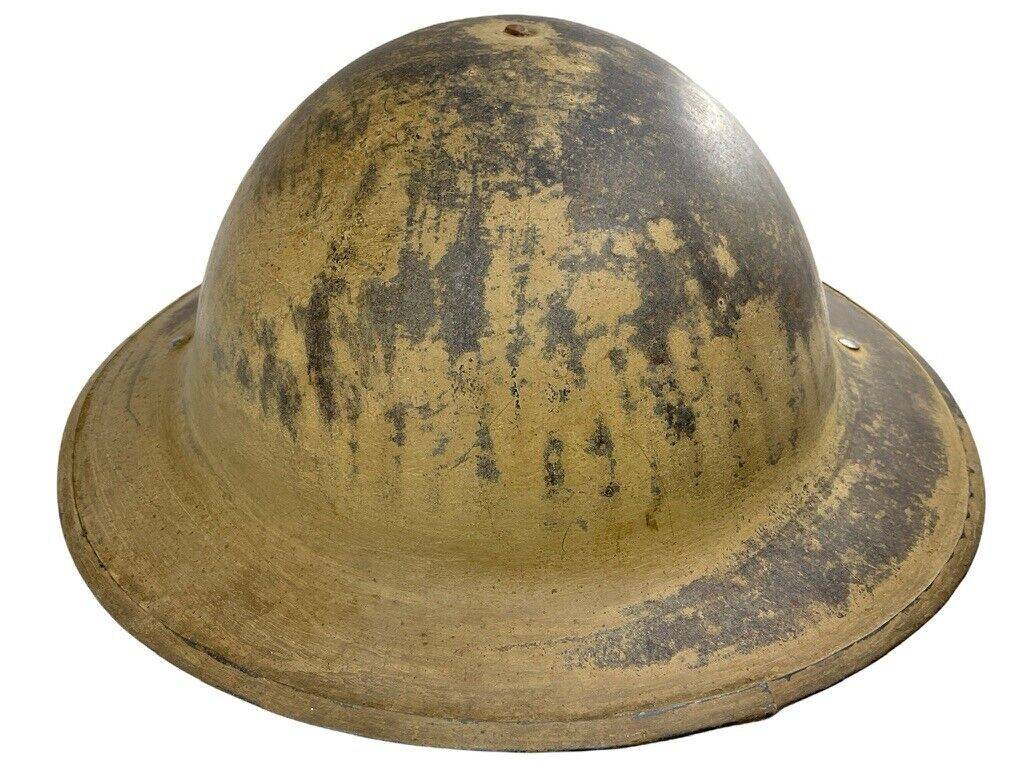 WW1 US AEF 101st Engineer Regiment Painted Brodie Camouflage Helmet WW1 US AEF 101st Engineer Regiment Painted Brodie Camouflage Helmet