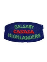 WW2 Canadian Calgary Highlanders Starch Back British Made Shoulder Title Single WW2 Canadian Calgary Highlanders Starch Back British Made Shoulder Title Single