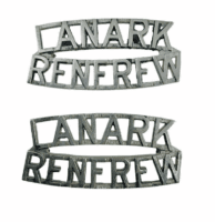 WW2 Canadian Lanark and Renfrew Scottish Metal Shoulder Titles Pair