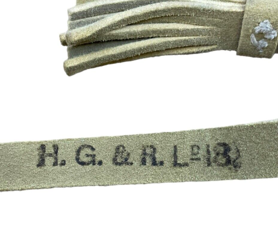 WW1 British BEF 1918 Dated Slade Wallace Buff White Leather Sword Knot WW1 British BEF 1918 Dated Slade Wallace Buff White Leather Sword Knot