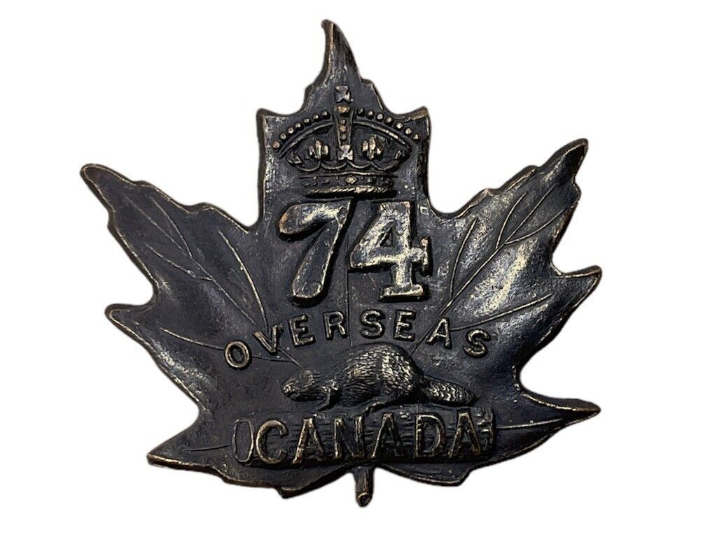 WW1 Canadian CEF 74th Battalion Collar Insignia Single WW1 Canadian CEF 74th Battalion Collar Insignia Single