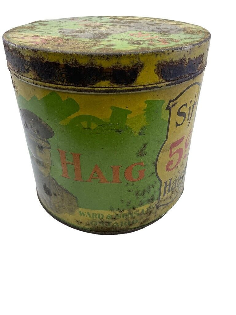 WW1 Canadian CEF Sir Haig Tobacco Tin EMPTY WW1 Canadian CEF Sir Haig Tobacco Tin EMPTY