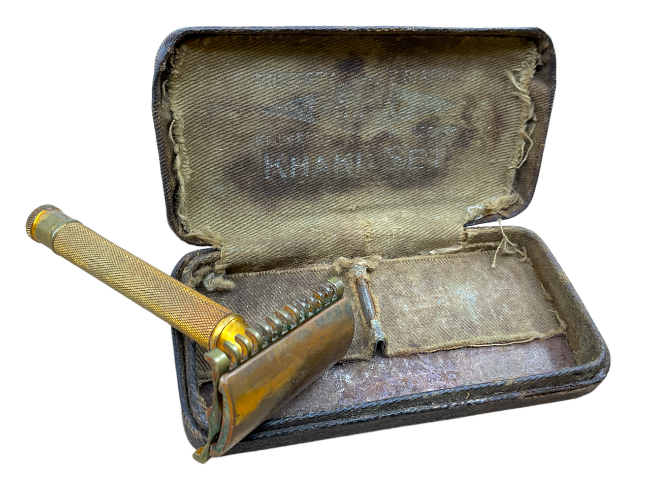 WW1 Canadian CEF Gillette Khaki Three Piece Razor & Box WW1 Canadian CEF Gillette Khaki Three Piece Razor & Box