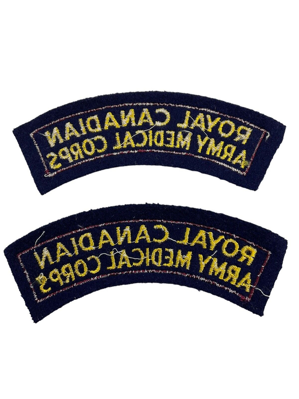 Canadian RCAMC Medical Corps Shoulder Title Pair Canadian RCAMC Medical Corps Shoulder Title Pair