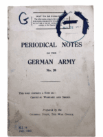 WW2 Canadian Periodical Notes on the German Amy No 29 Softcover Reference Book