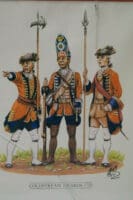 Vintage British 1750's Era Coldstream Guards Group Portrait Print Vintage British 1750's Era Coldstream Guards Group Portrait Print