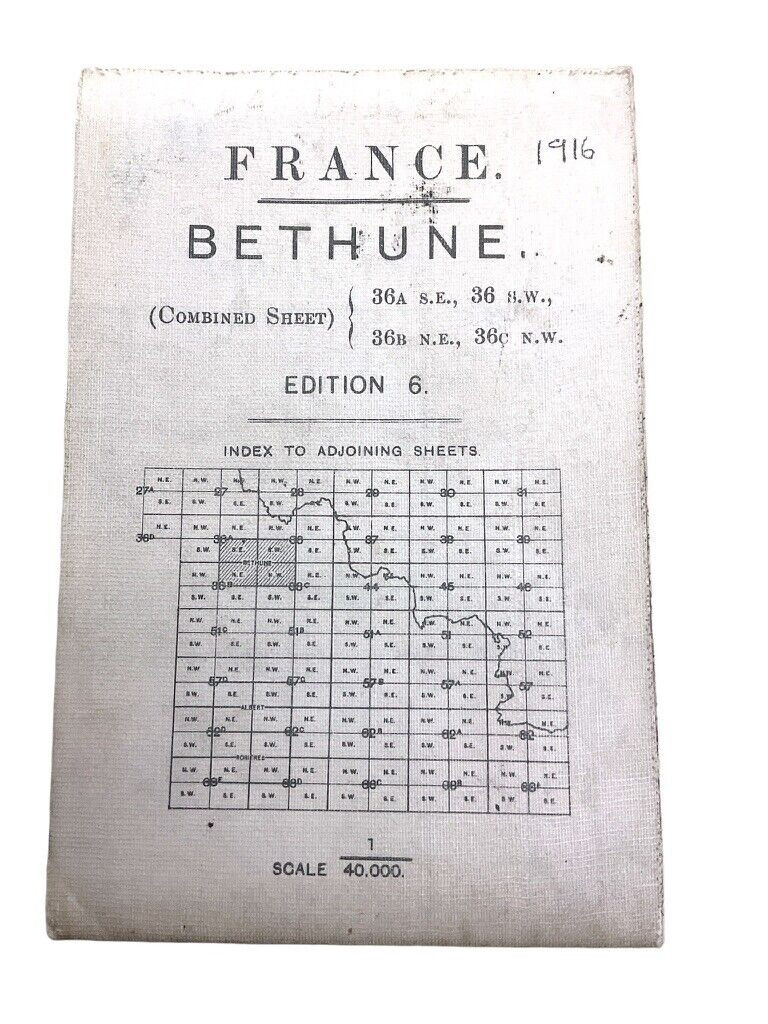WW1 Canadian British Trench Map Bethune France Edition 6 WW1 Canadian British Trench Map Bethune France Edition 6