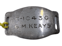 WW2 Canadian Artillery RCA Keays 51st A/T Battery Wrist Tag WW2 Canadian Artillery RCA Keays 51st A/T Battery Wrist Tag