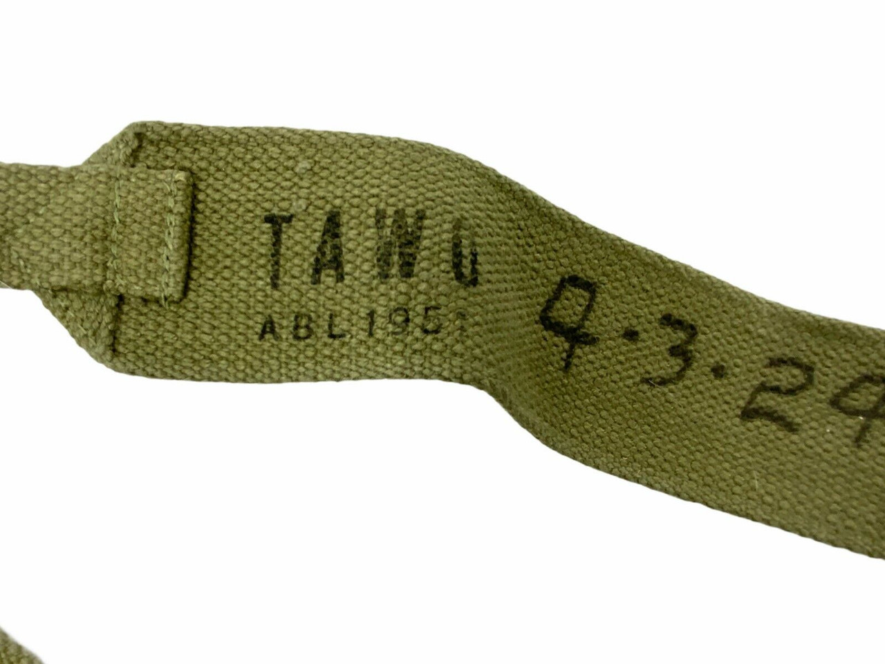 Belgian Army Web L Strap 1951 Dated Belgian Army Web L Strap 1951 Dated