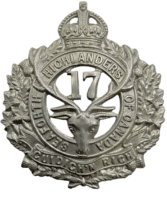 WW1 Canadian CEF 17th Battalion Seaforth Highlanders Cap Badge