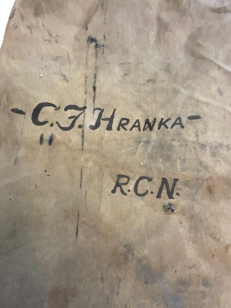 WW2 Canadian Navy RCN Named Duffel Bag C Broad Arrowed WW2 Canadian Navy RCN Named Duffel Bag C Broad Arrowed