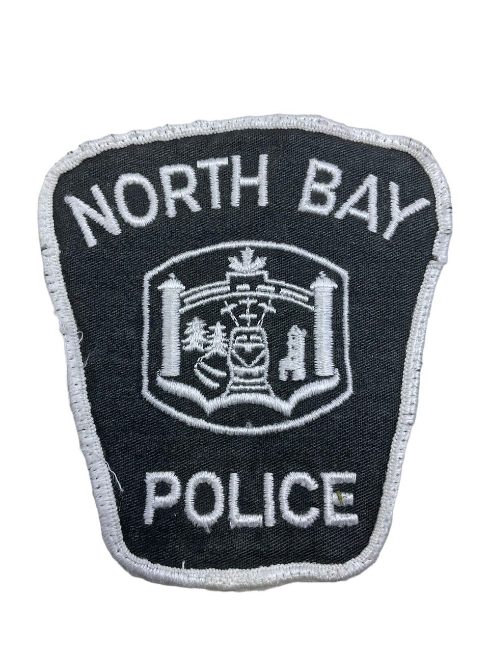 Canadian North Bay Ontario White Border Police Patch Canadian North Bay Ontario White Border Police Patch