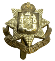 WW1 British BEF East Surrey Regiment Cap Badge