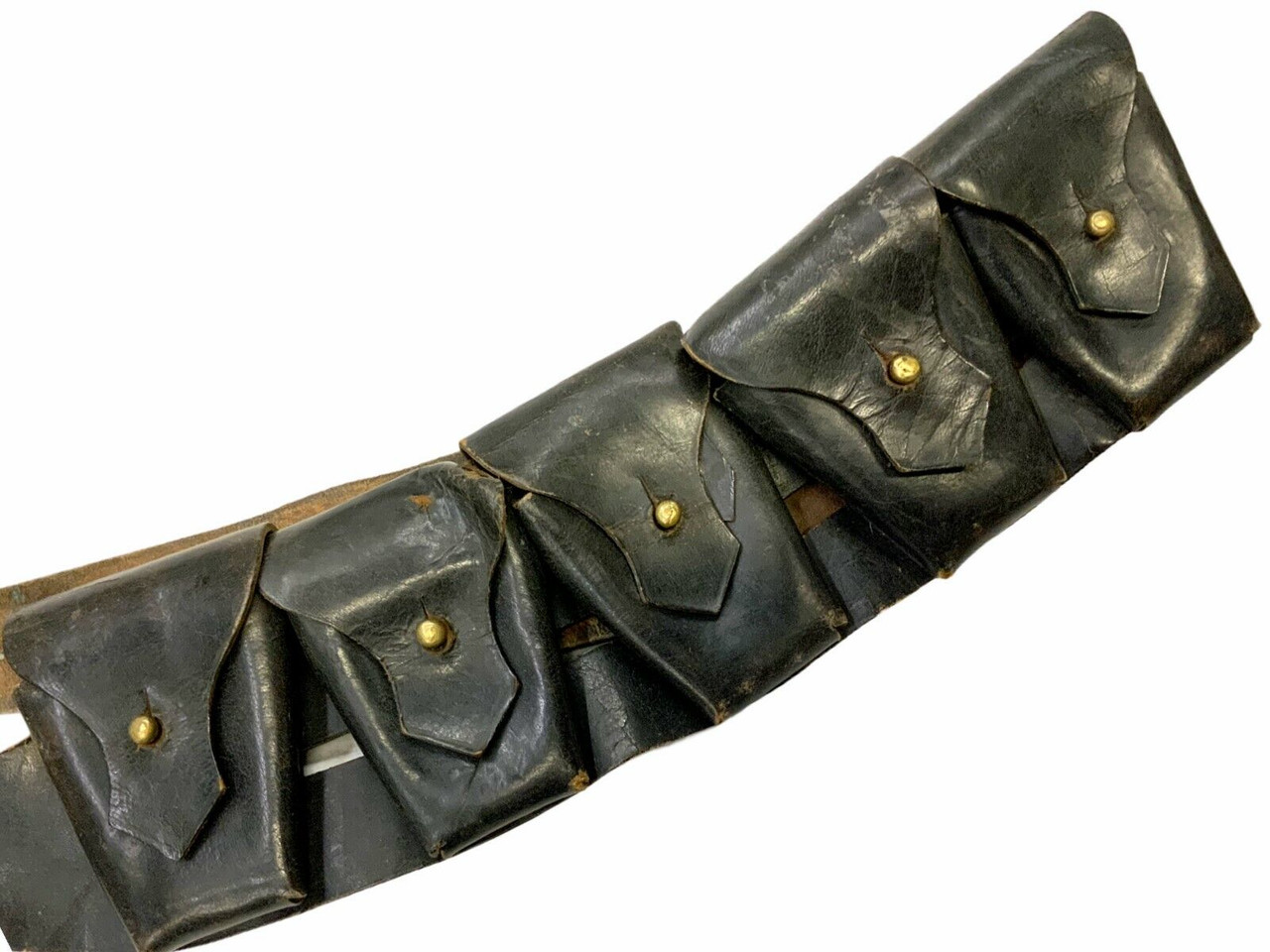 WW1 WW2 British Indian Five Pocket Leather Bandolier WW1 WW2 British Indian Five Pocket Leather Bandolier