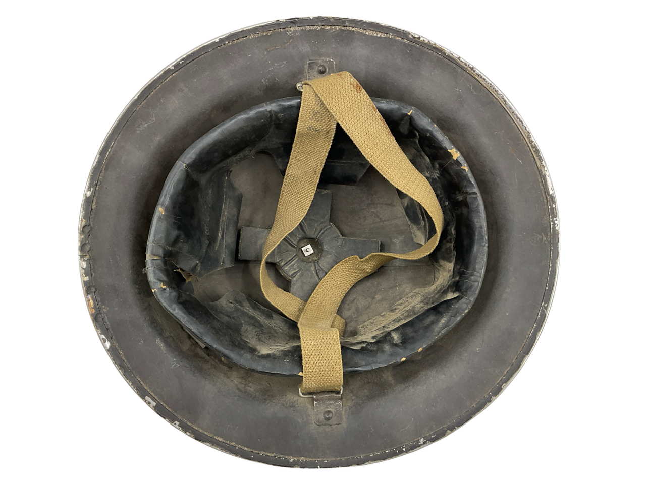 WW2 British Mk2 Combat Helmet 1943 Dated Liner WAR AID Stamped Brim WW2 British Mk2 Combat Helmet 1943 Dated Liner WAR AID Stamped Brim