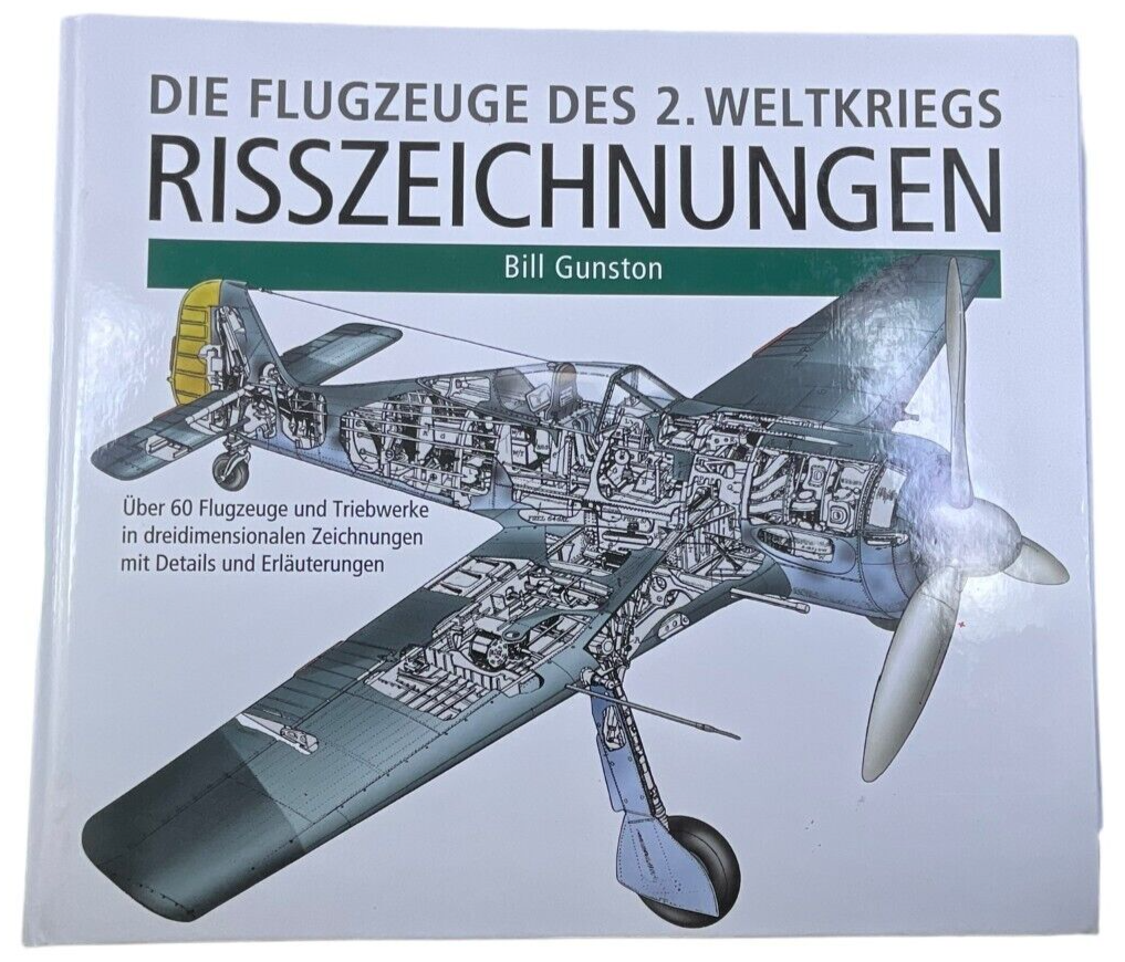 WW2 German Luftwaffe Planes Plan Drawings Gunston GERMAN TEXT HC Reference Book WW2 German Luftwaffe Planes Plan Drawings Gunston GERMAN TEXT HC Reference Book