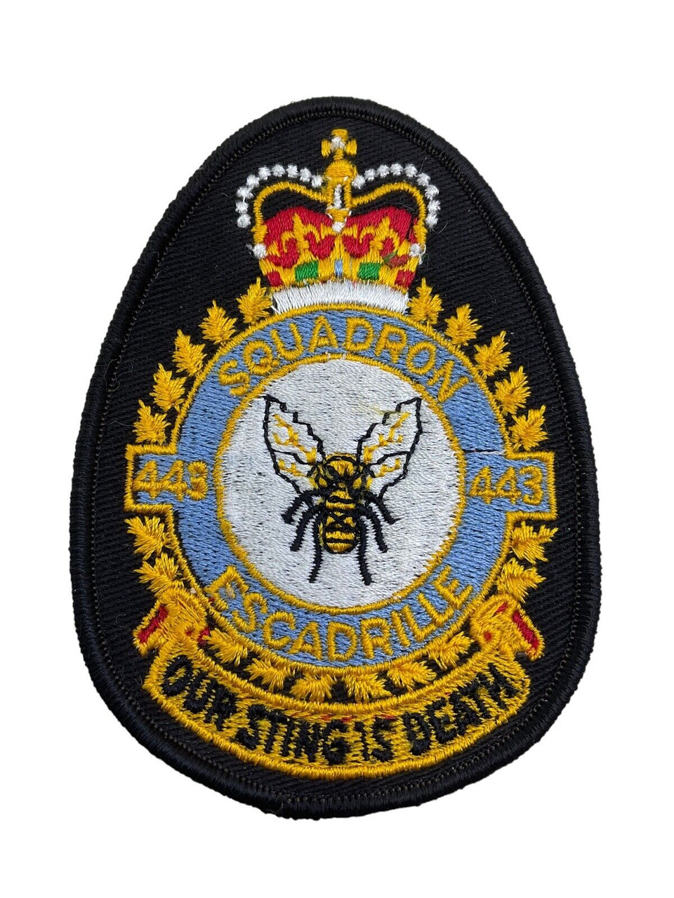 Canadian Forces RCAF 443 Squadron Heraldic Crest Patch Colour Vintage Canadian Forces RCAF 443 Squadron Heraldic Crest Patch Colour Vintage