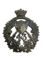Canadian Victorian 43rd Duke of Cornwalls Own Rifles Regiment Helmet Plate Badge