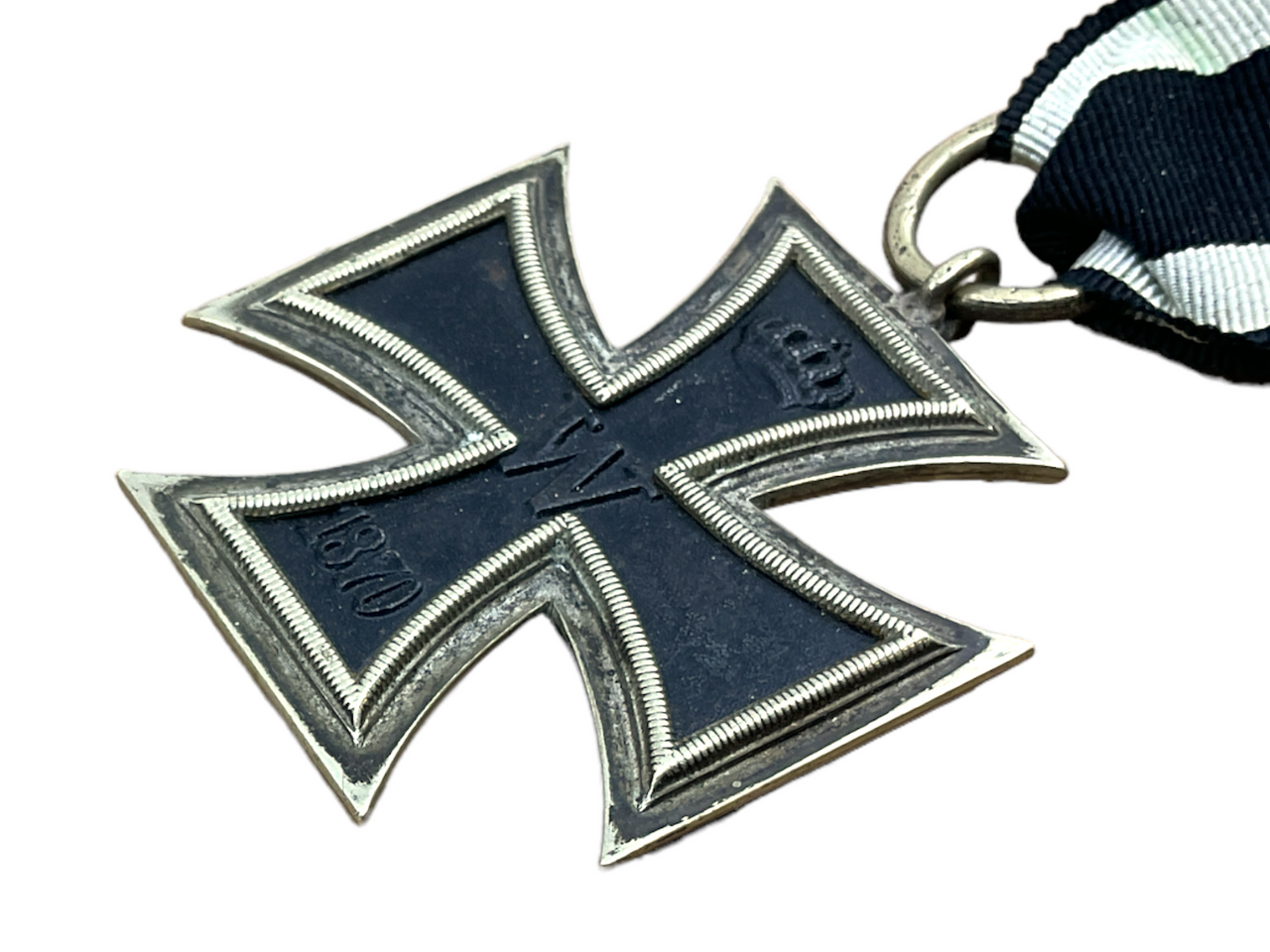 Imperial German 1870 Iron Cross 2nd Class Large Frame & Ribbon Imperial German 1870 Iron Cross 2nd Class Large Frame & Ribbon