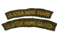 WW2 British Ulster Home Guard Shoulder Title Insignia Pair