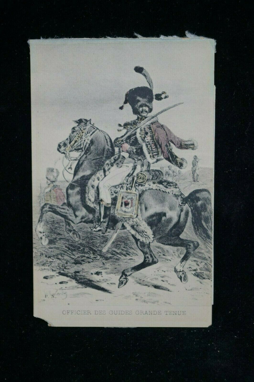 Napoleonic Era French Guides Grande Tenue Officer Postcard Napoleonic Era French Guides Grande Tenue Officer Postcard