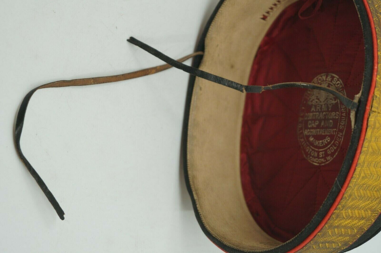 Victorian Era British Artillery Officers Pill Box Hat Named Victorian Era British Artillery Officers Pill Box Hat Named