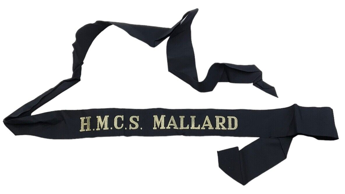 Royal Canadian Navy HMCS Mallard Cap Tally Full Length Royal Canadian Navy HMCS Mallard Cap Tally Full Length