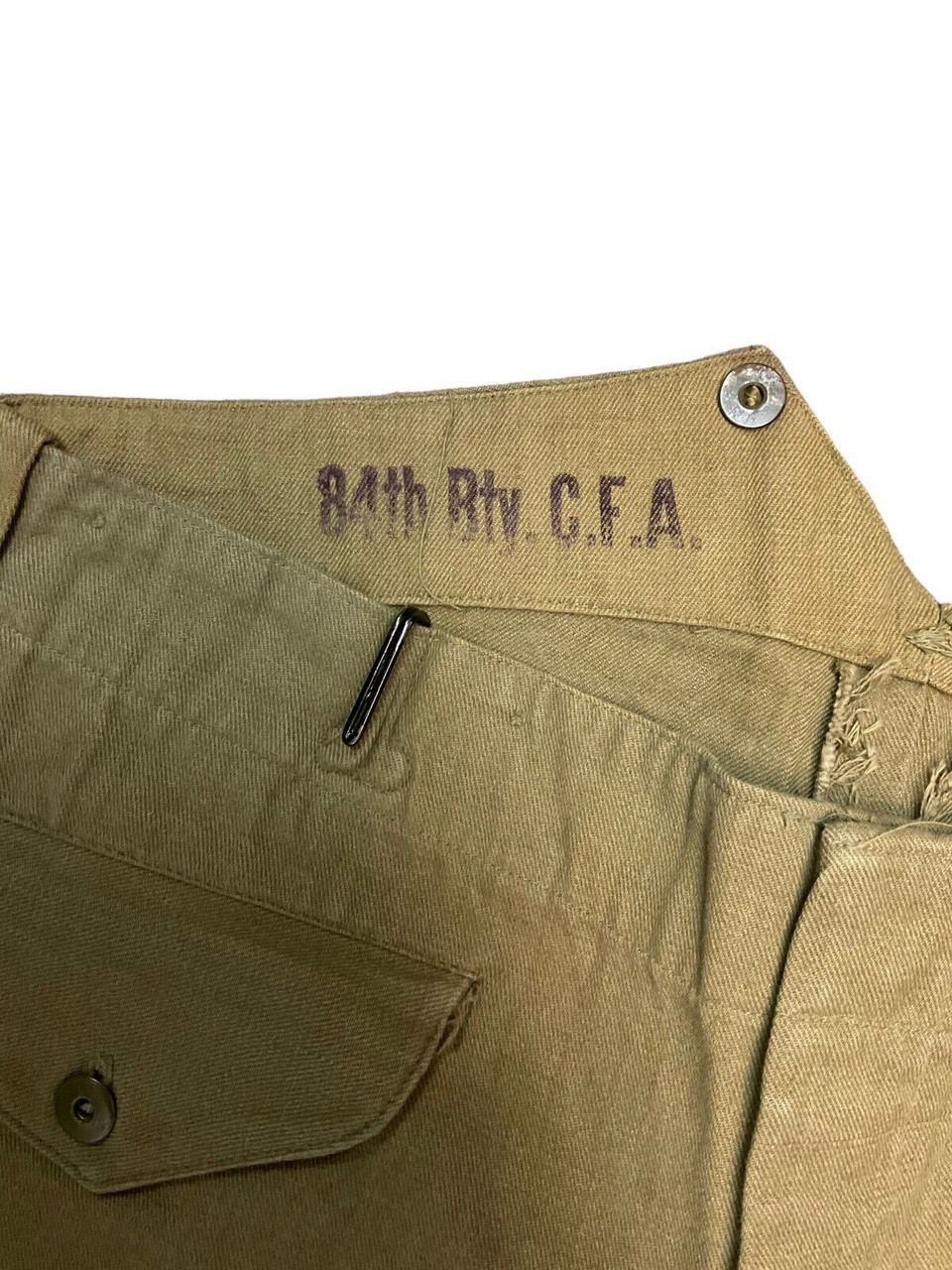 WW1 Canadian CEF 84th Battery CFA Denim Riding Breeches Pants WW1 Canadian CEF 84th Battery CFA Denim Riding Breeches Pants