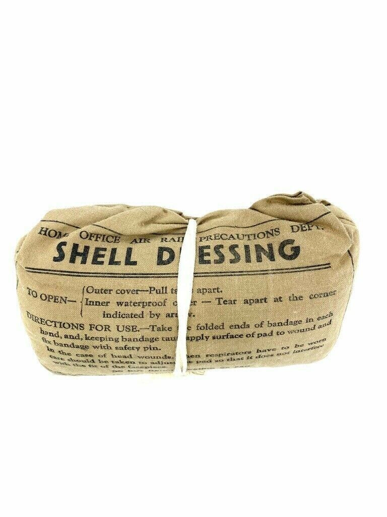 WW2 British Air Raid Precaution ARP Shell Dressing 1938 Dated WW2 British Air Raid Precaution ARP Shell Dressing 1938 Dated