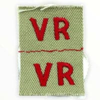 WW2 British VR Volunteer Reserve Titles Tropical Shoulder Titles Pair
