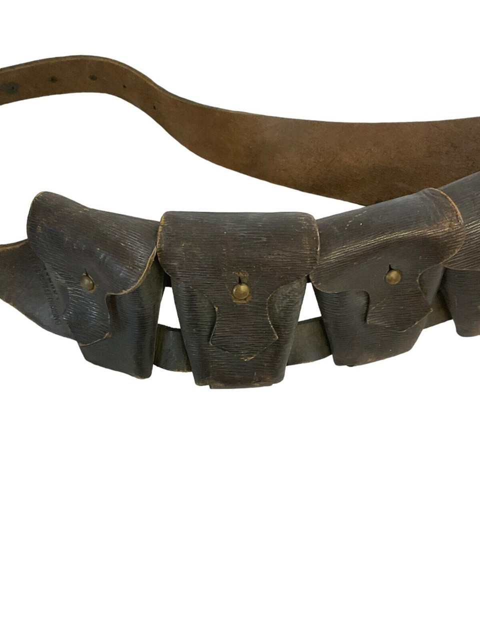 British Cavalry 1922 Dated 5 Pouch Leather Bandoleer British Cavalry 1922 Dated 5 Pouch Leather Bandoleer