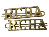 WW2 Canadian RCHA Horse Artillery Metal Shoulder Titles Pair WW2 Canadian RCHA Horse Artillery Metal Shoulder Titles Pair
