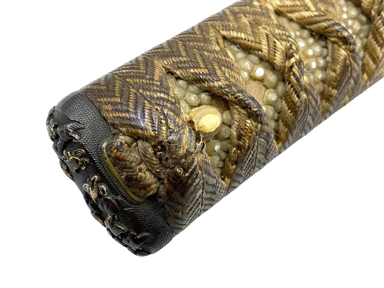 WW2 Imperial Japanese Sword Handle With Wrap & Minuki Length 6 Inches WW2 Imperial Japanese Sword Handle With Wrap & Minuki Length 6 Inches