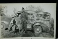 WW2 Canadian Army Black Watch Soldier with 1 Civilian 2 dogs  photograph 2