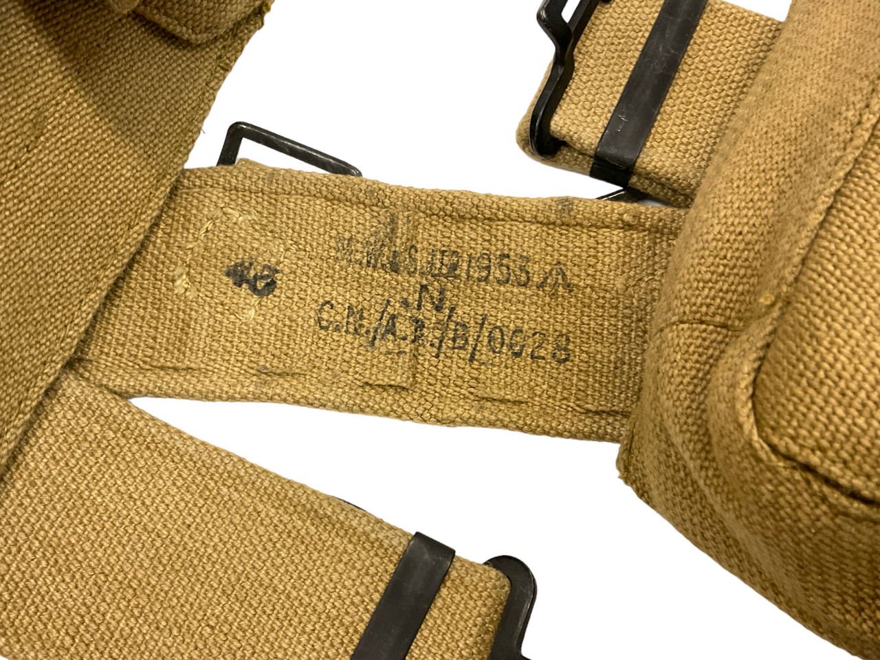 British Canadian 37 Pattern Web Belt 1955 Dated & Basic Pouches British Canadian 37 Pattern Web Belt 1955 Dated & Basic Pouches