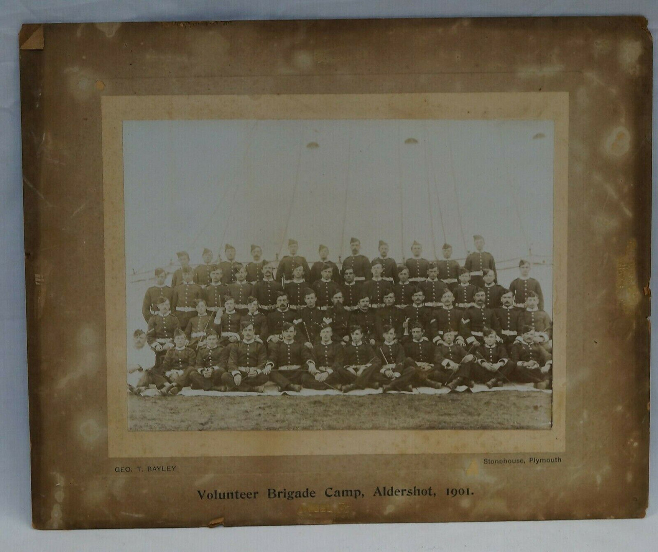 Pre WW1 British Volunteer Brigade Camp Aldershot 1901 Group Photograph Pre WW1 British Volunteer Brigade Camp Aldershot 1901 Group Photograph