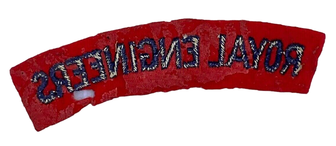 WW2 British Royal Engineers RE Shoulder Title Insignia Single WW2 British Royal Engineers RE Shoulder Title Insignia Single